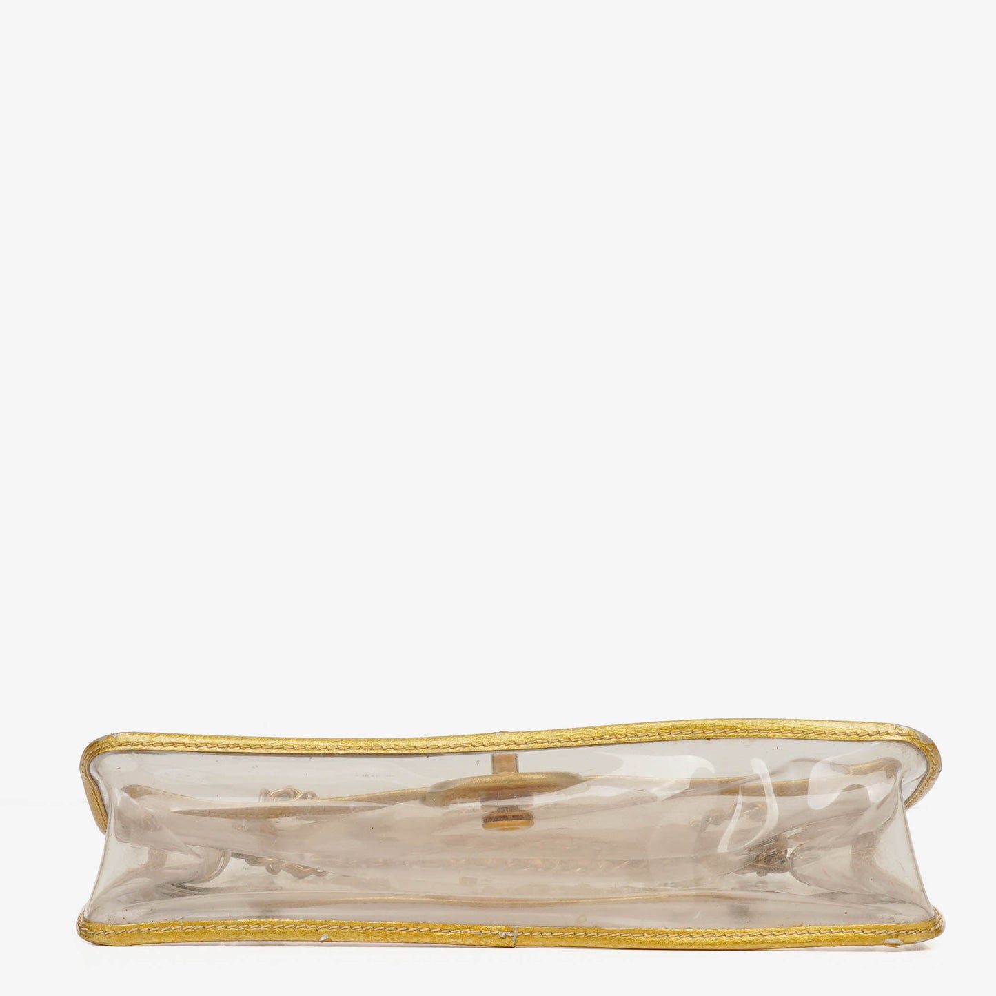 Chanel Vinyl Naked Gold Leather Single Flap Bag