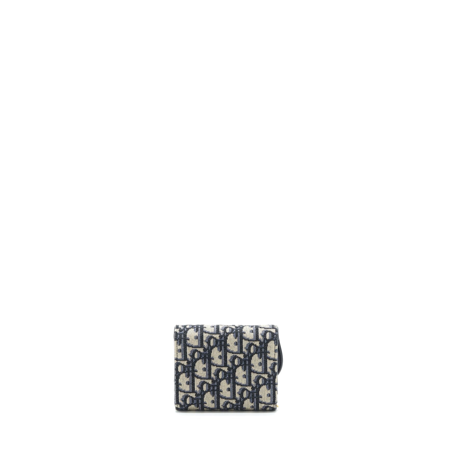 Dior Saddle Compact Wallet Blue Oblique Canvas