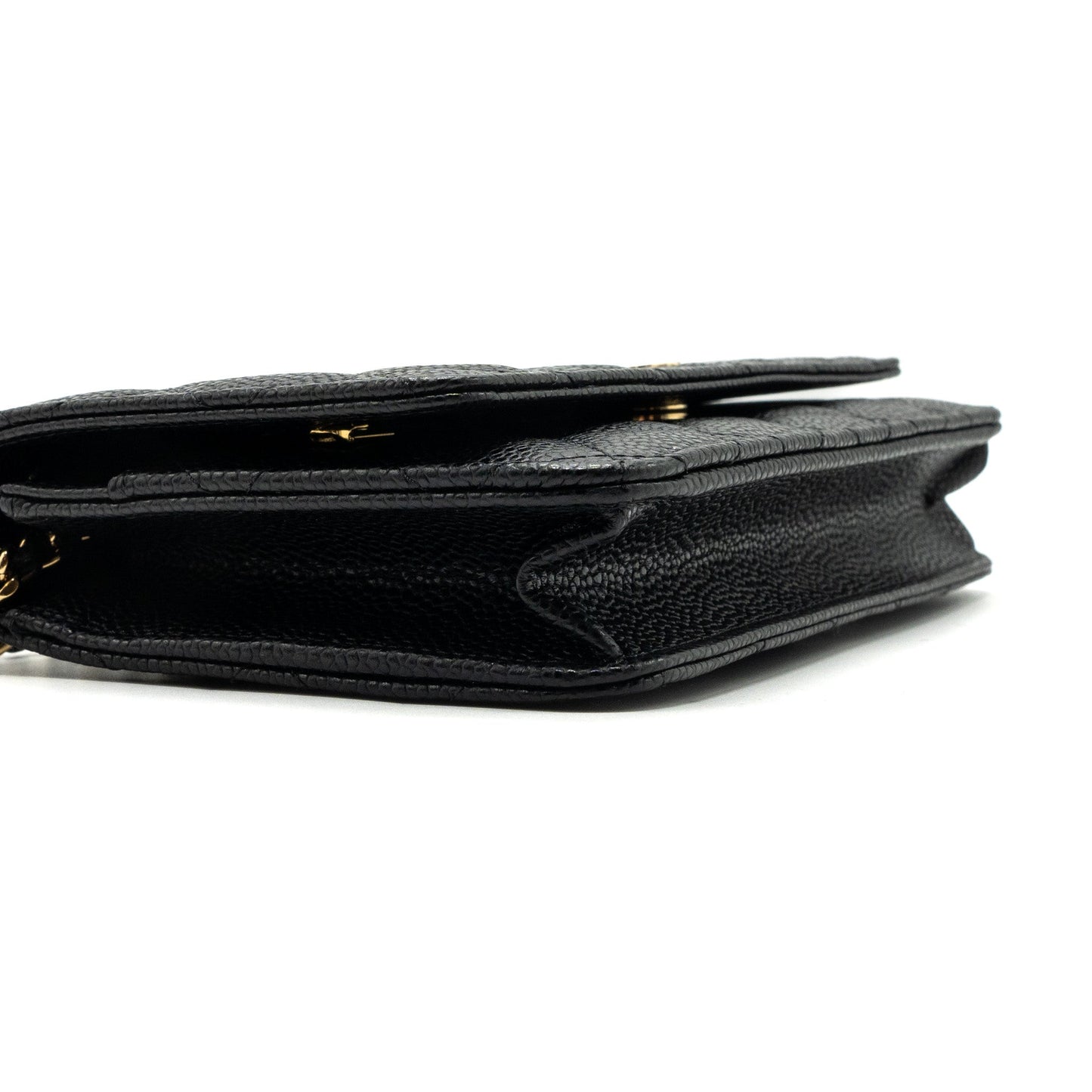 Chanel classic wallet on chain caviar black