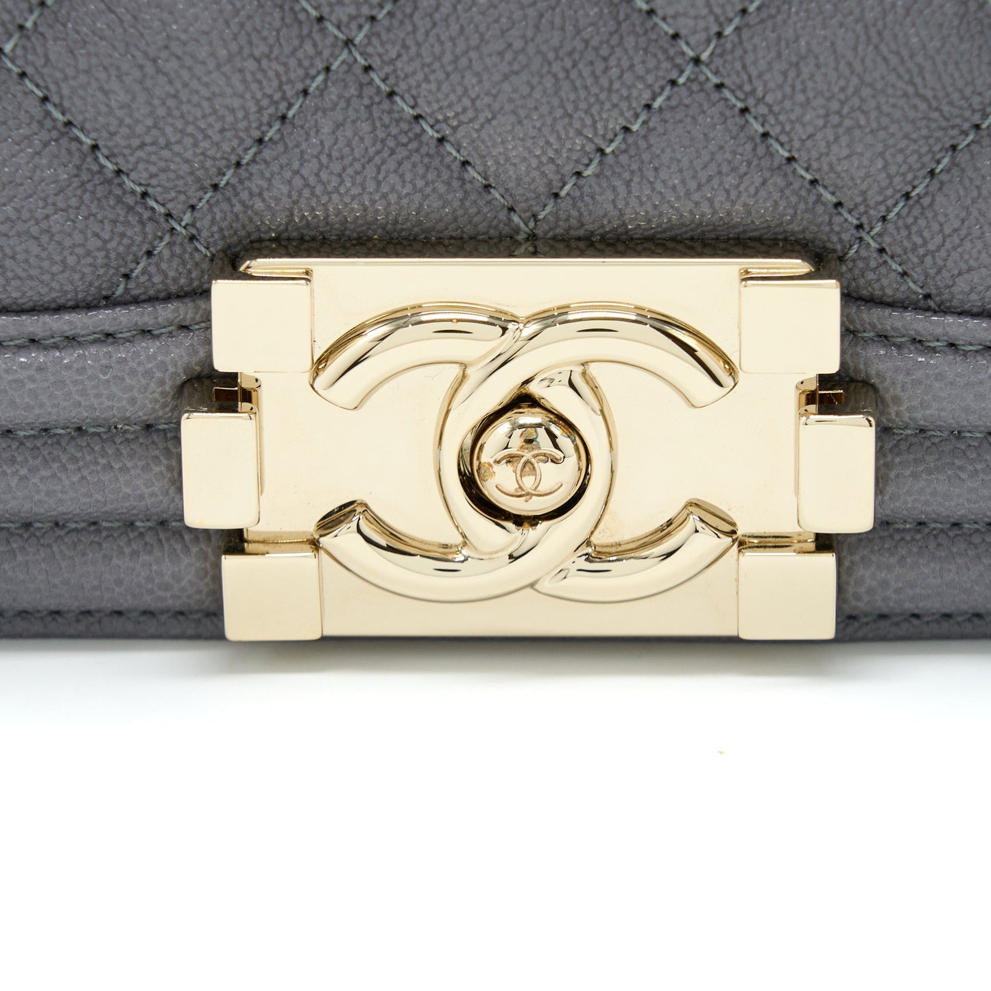 Chanel Small Boy Bag Caviar Grey L