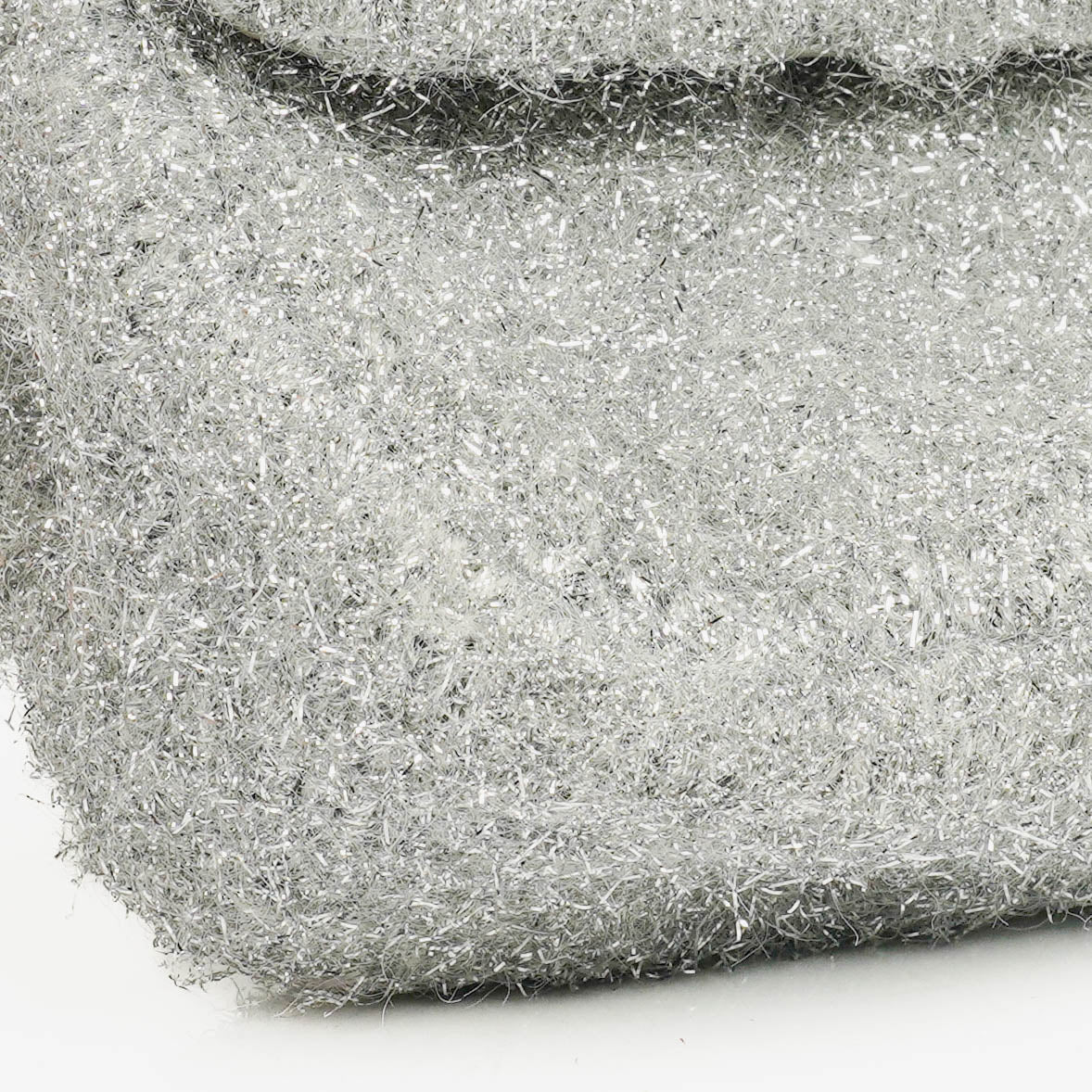 Chanel Silver Quilted Knit Pluto Glitter Medium Flap Bag