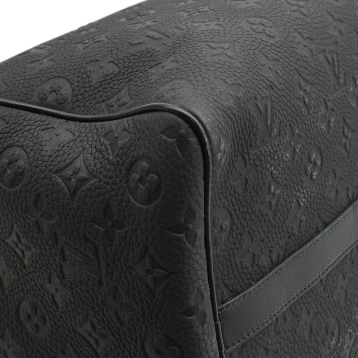 LOUIS VUITTON Keepall 50 by Virgil Abloh Taurillon Leather Travel Bag Absolute Black