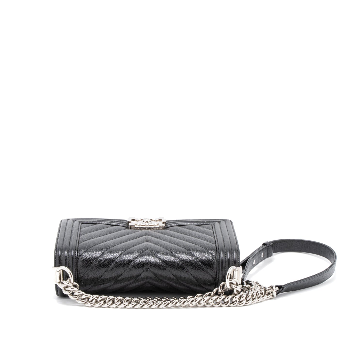 Chanel Medium Boy Bag Chevron Caviar Black
