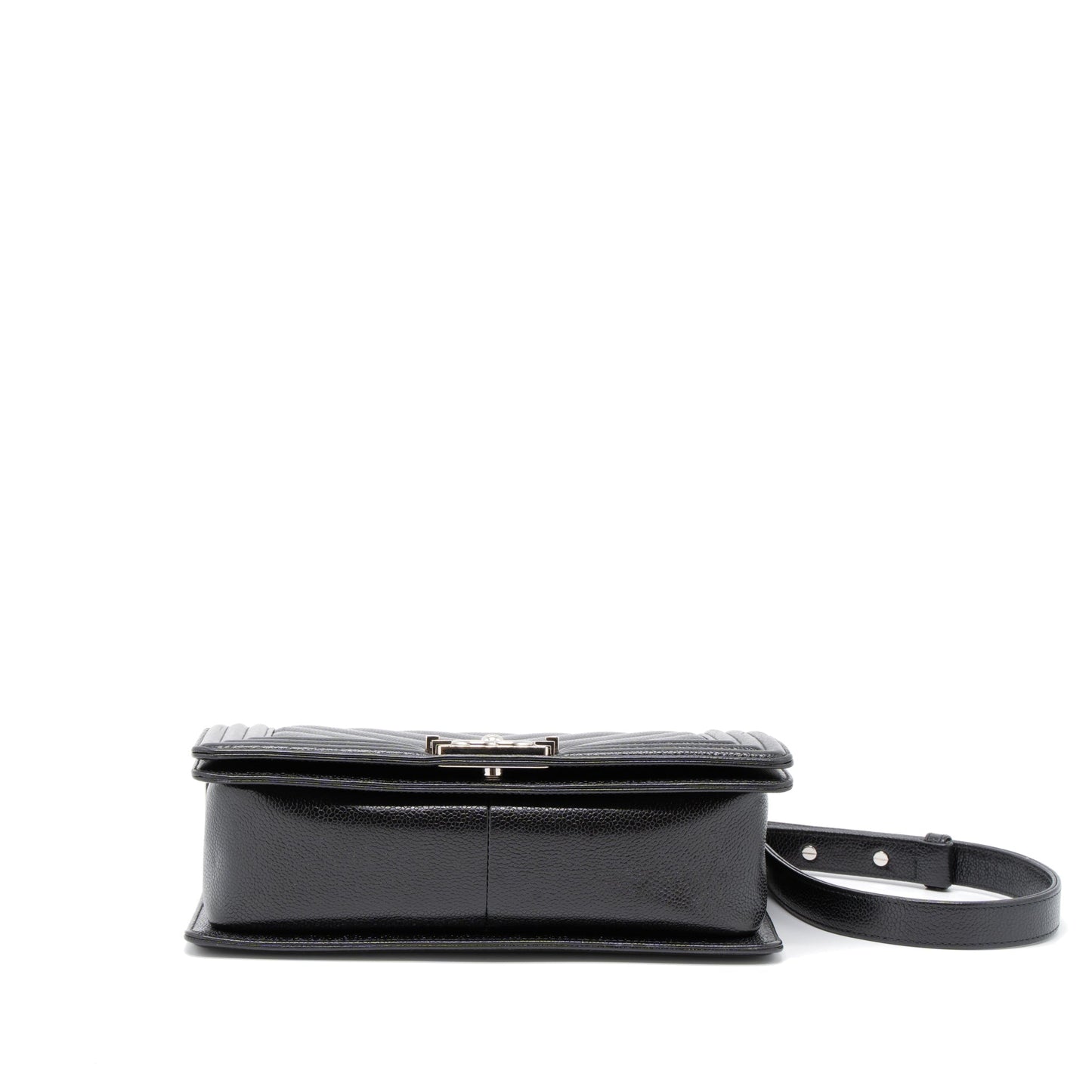 Chanel Medium Boy Bag Chevron Caviar Black