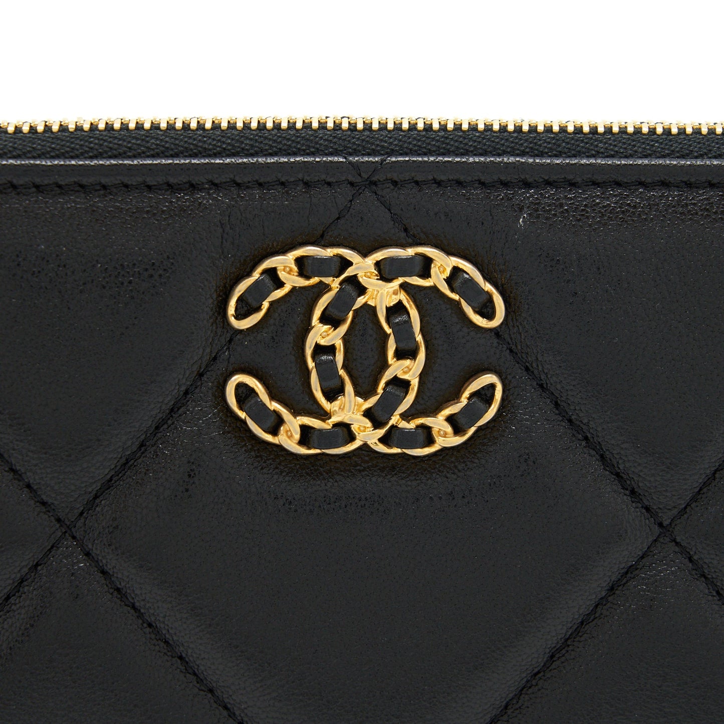 Chanel 19 Small pouch Goatskin Black