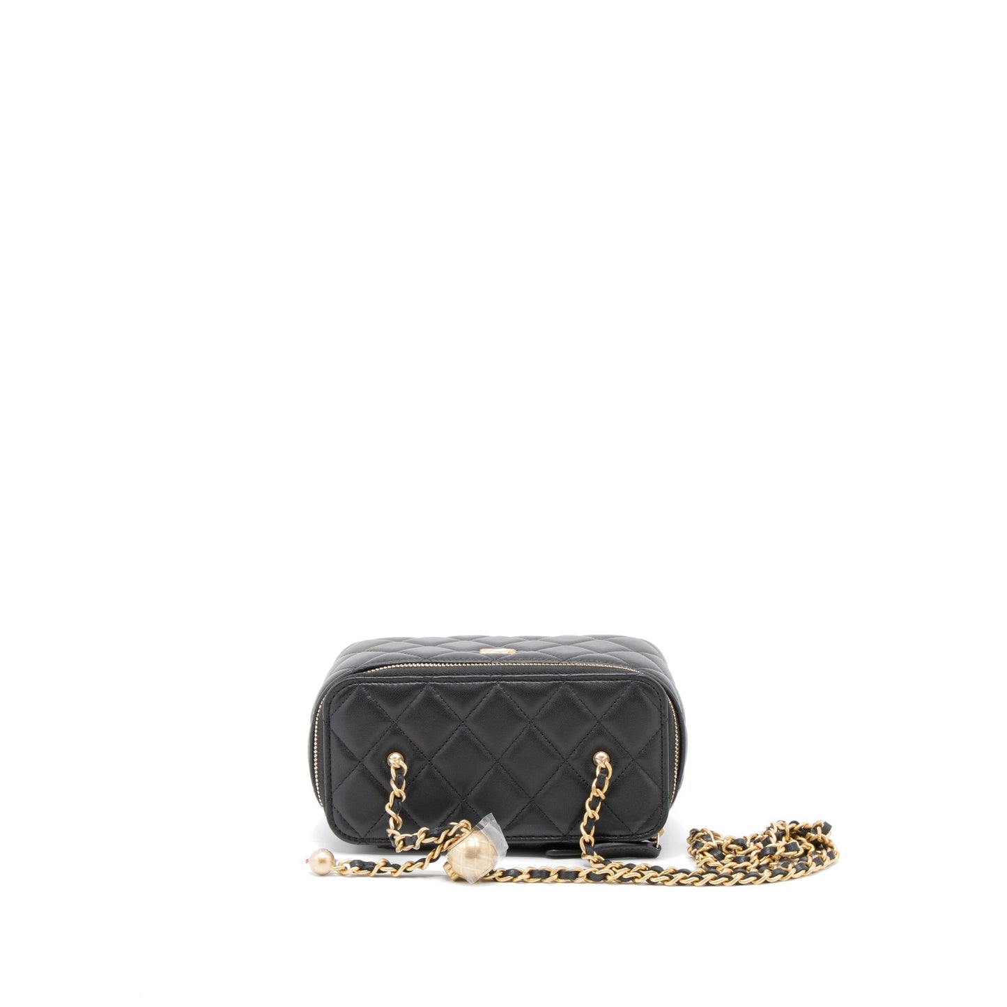 Chanel 23C Pearl Crush Long Vanity Lambskin Black Brushed  (Microchip)