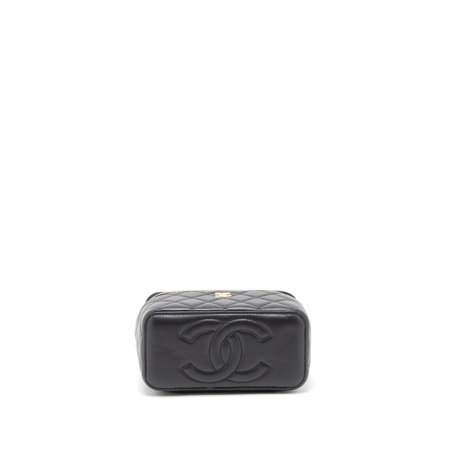 Chanel 23C Pearl Crush Long Vanity Lambskin Black Brushed  (Microchip)