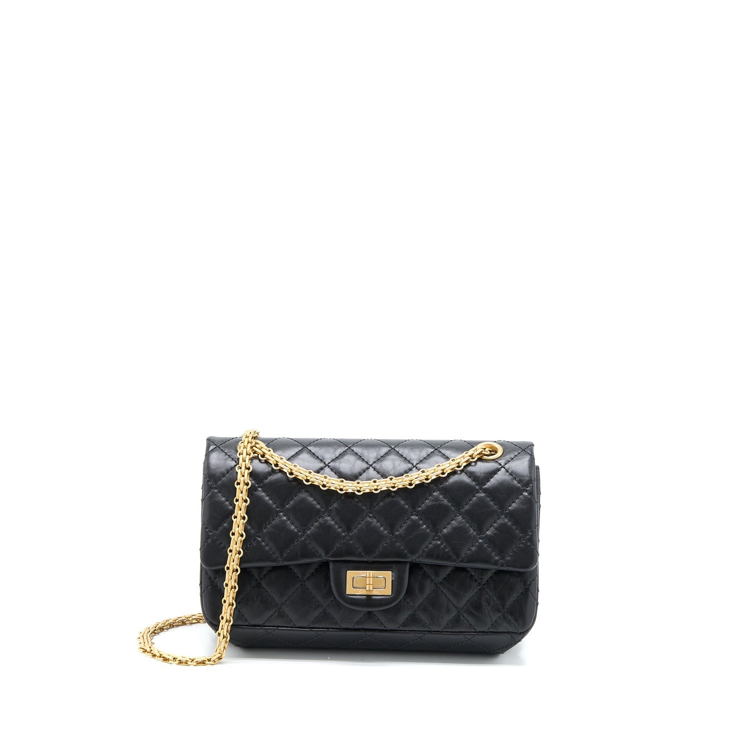 Chanel Small 2.55 225 Reissue Flap Bag Aged Calfskin Black Brushed