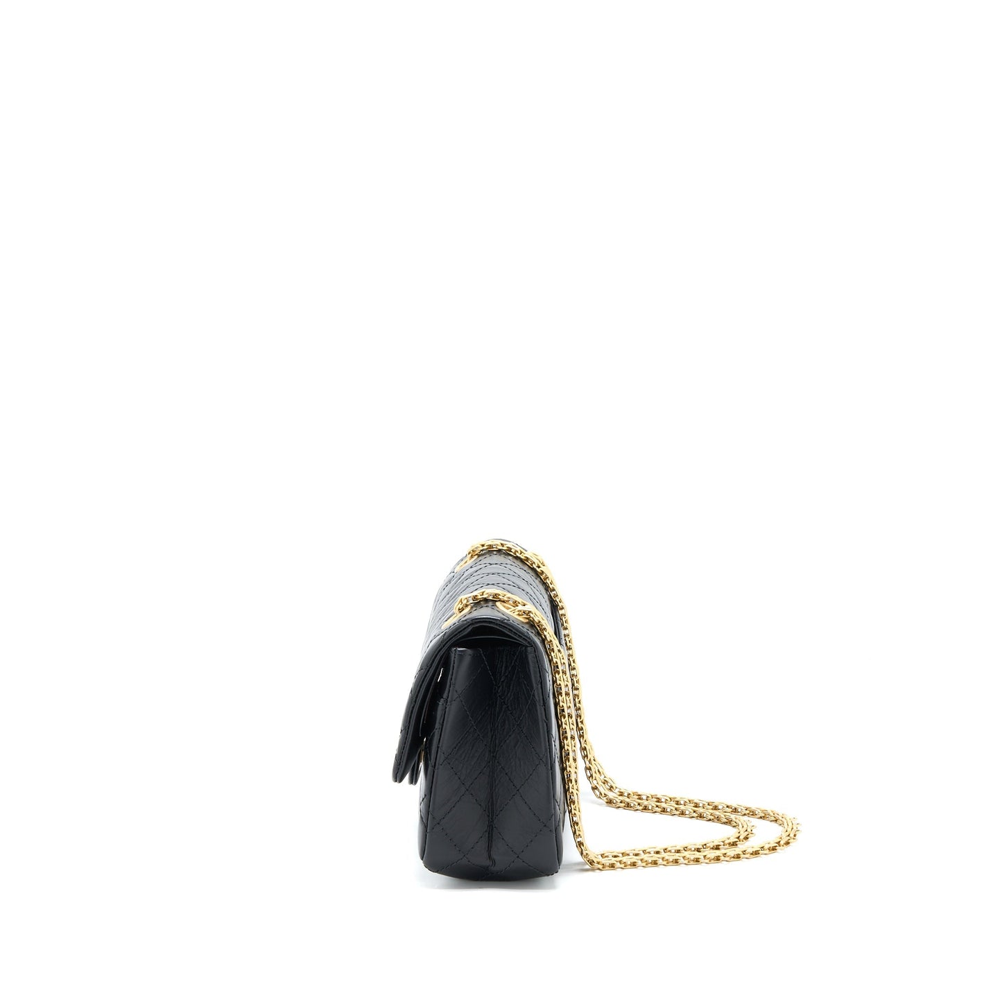 Chanel Small 2.55 225 Reissue Flap Bag Aged Calfskin Black Brushed