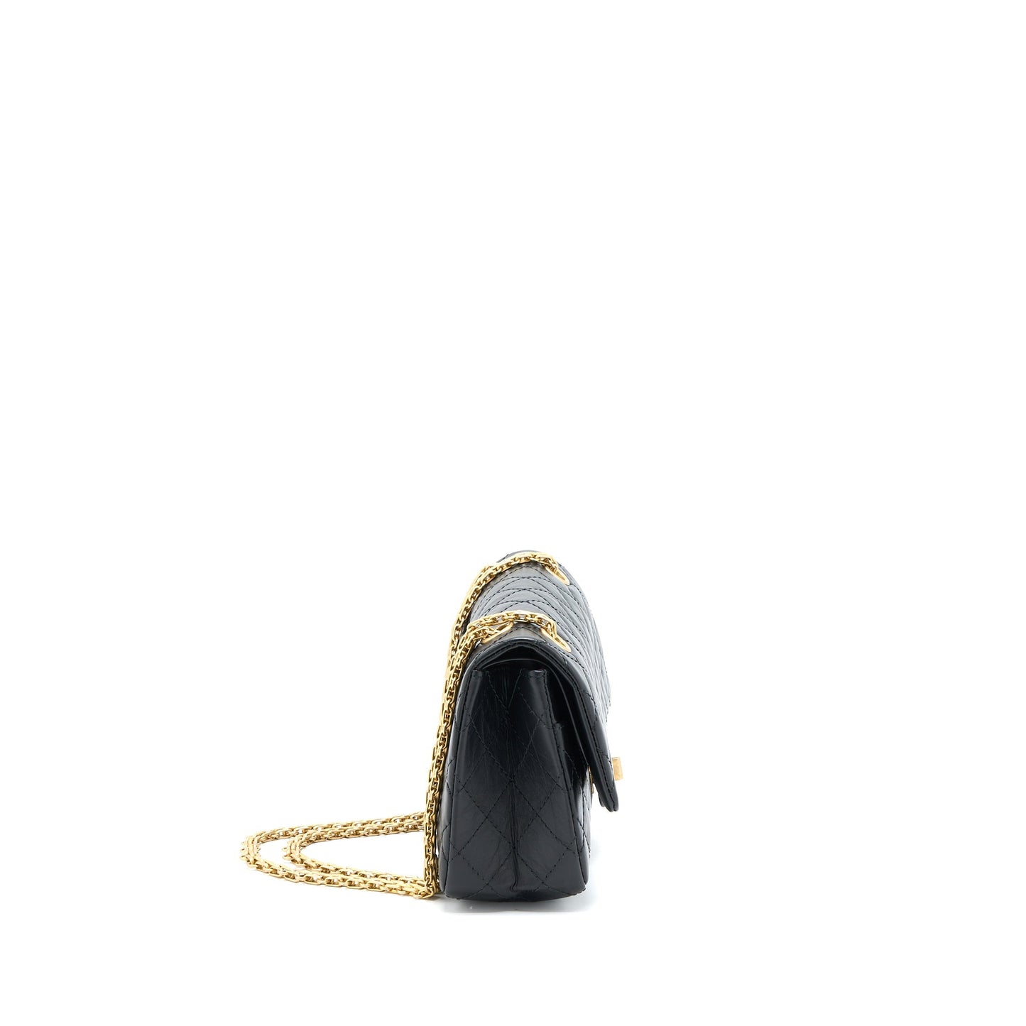 Chanel Small 2.55 225 Reissue Flap Bag Aged Calfskin Black Brushed