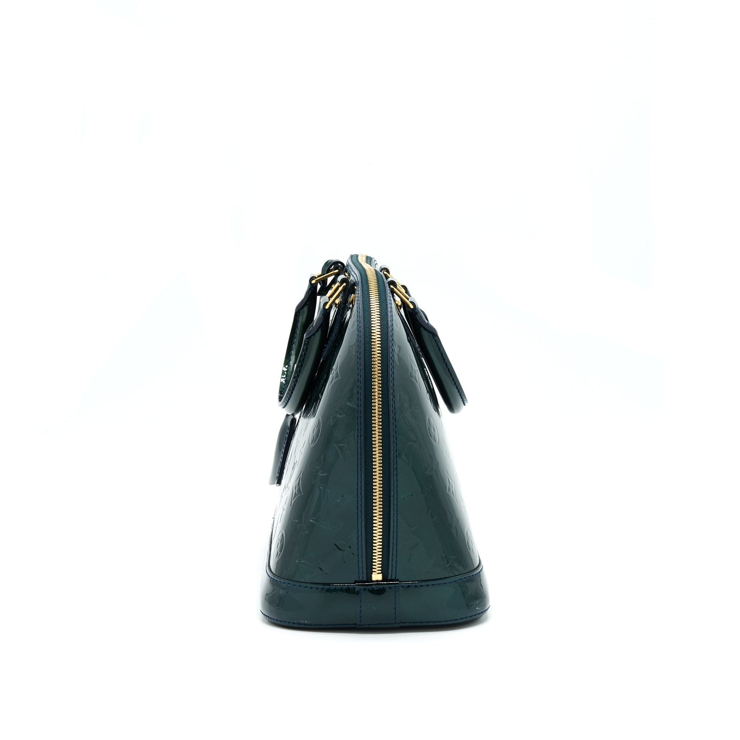 Louis Vuitton Alma Pm In Patent Forrest Green