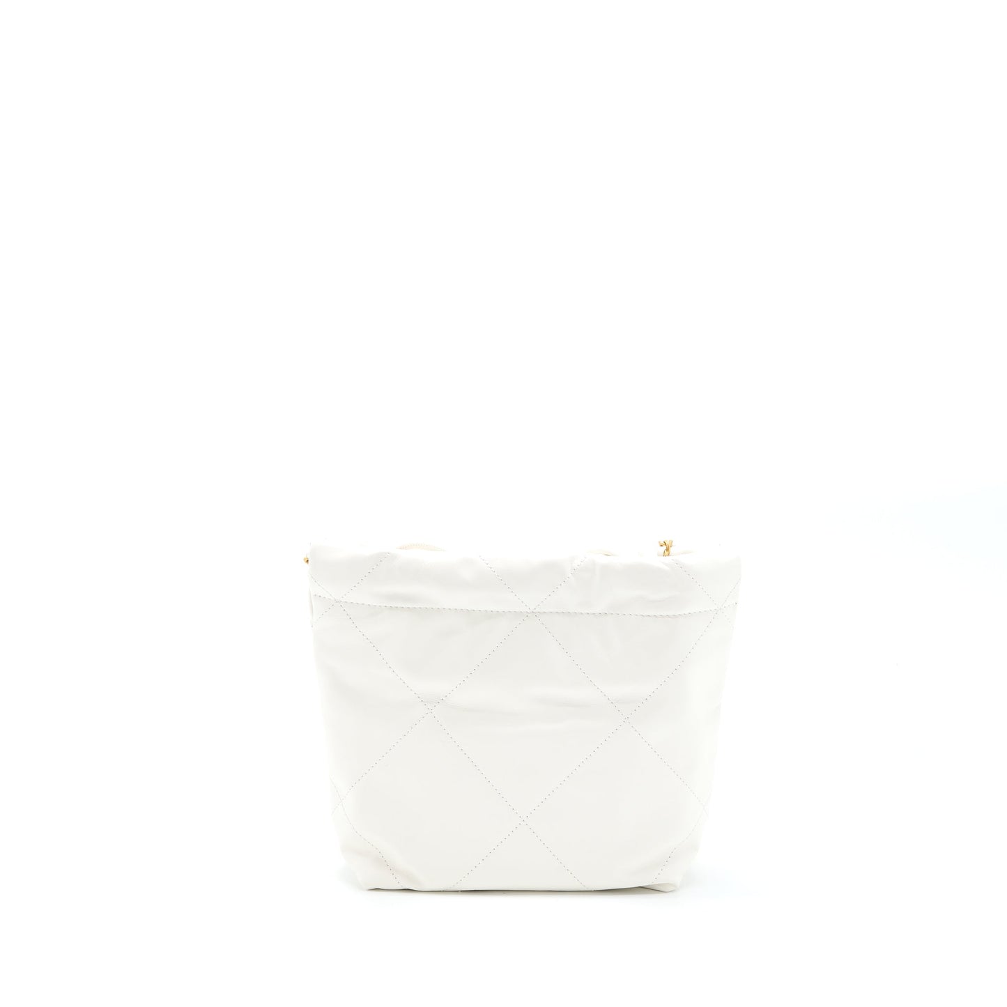 Chanel Mini 22 Bag Shiny Calfskin White Brushed  (Microchip)