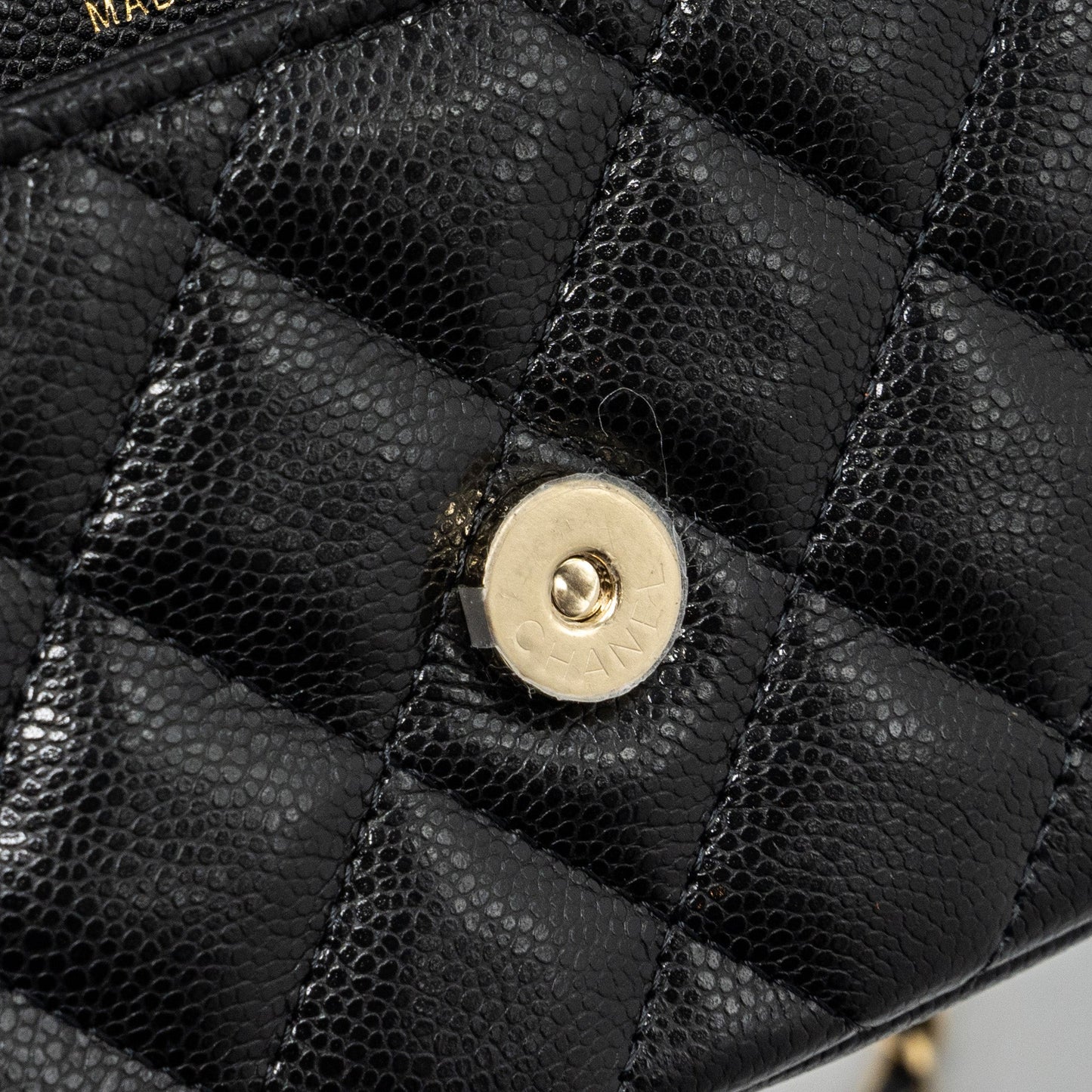 Chanel Double Pocket Wallet On Chain Caviar Black L(Microchip)