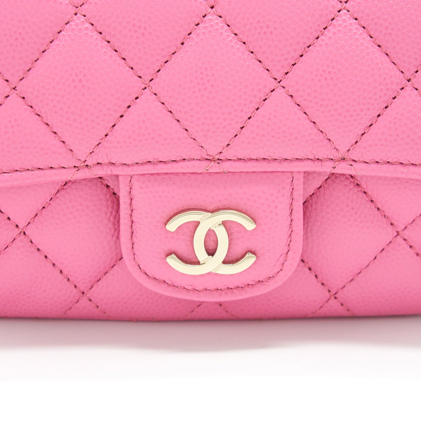 Chanel Glasses Case Flap Bag With Chain Caviar Pink L