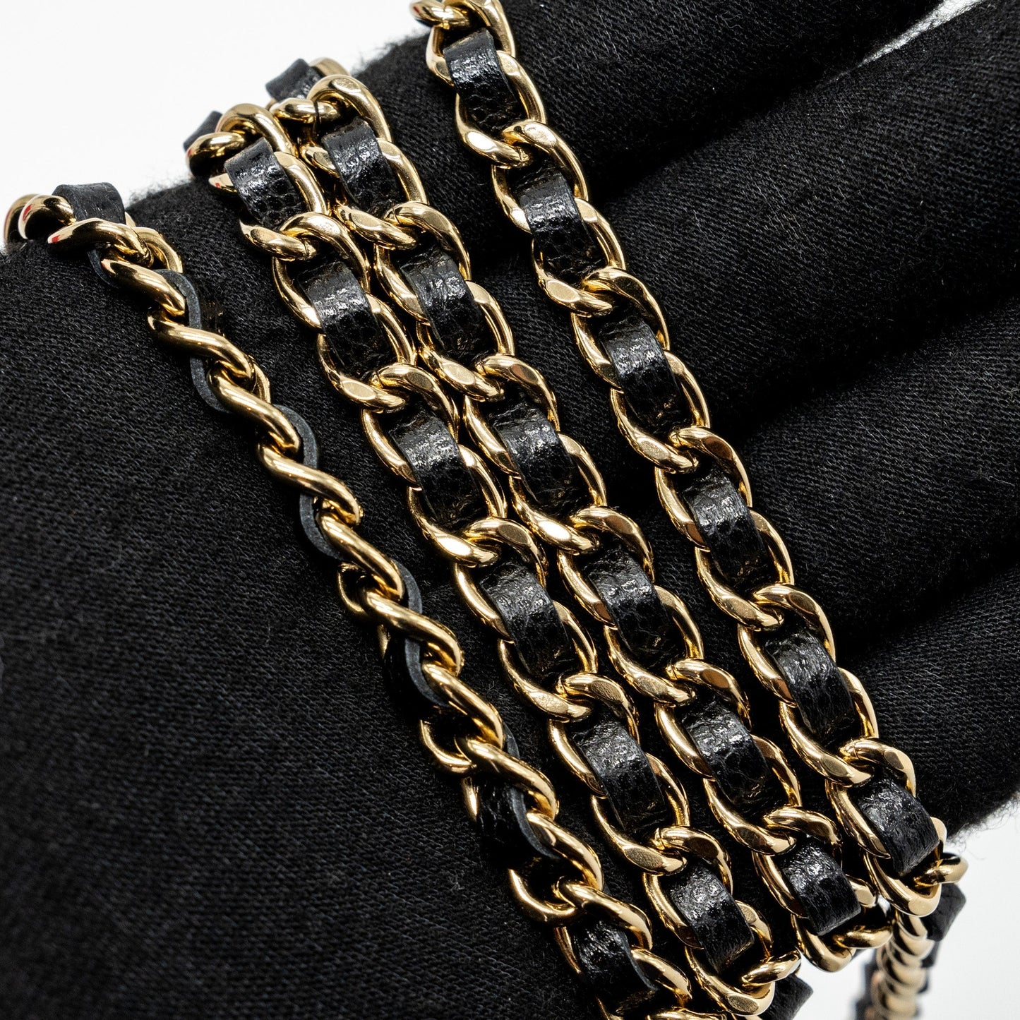 Chanel Double Pocket Wallet On Chain Caviar Black L(Microchip)