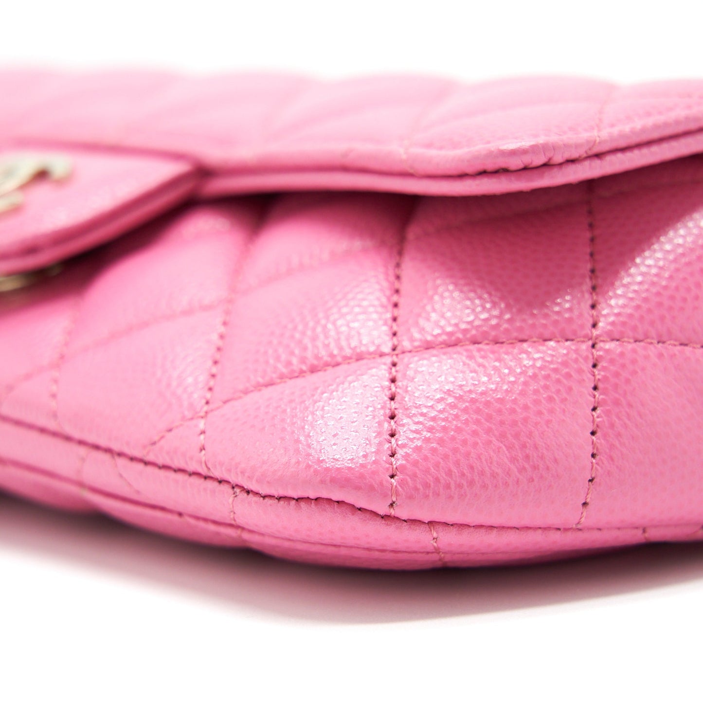 Chanel Glasses Case Flap Bag With Chain Caviar Pink L