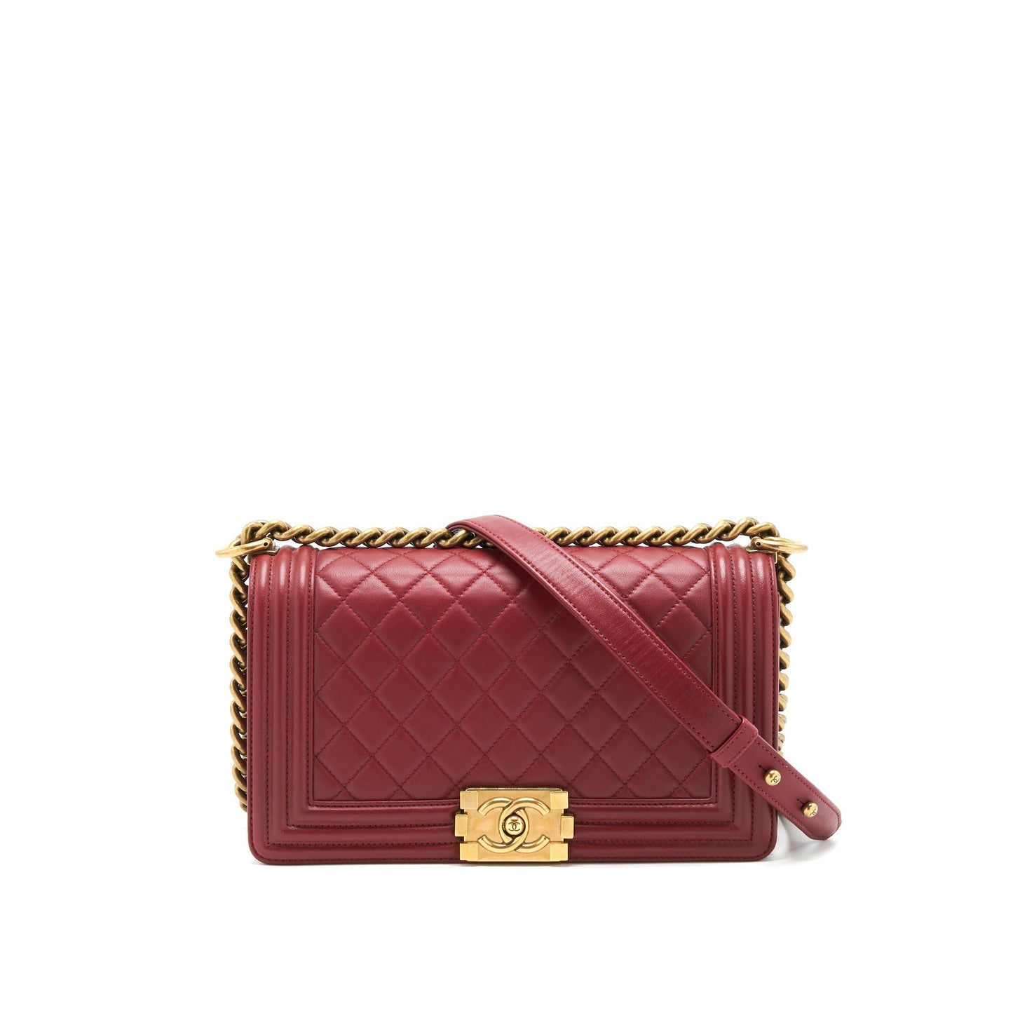 Chanel Medium Boy Bag Lambskin burgundy