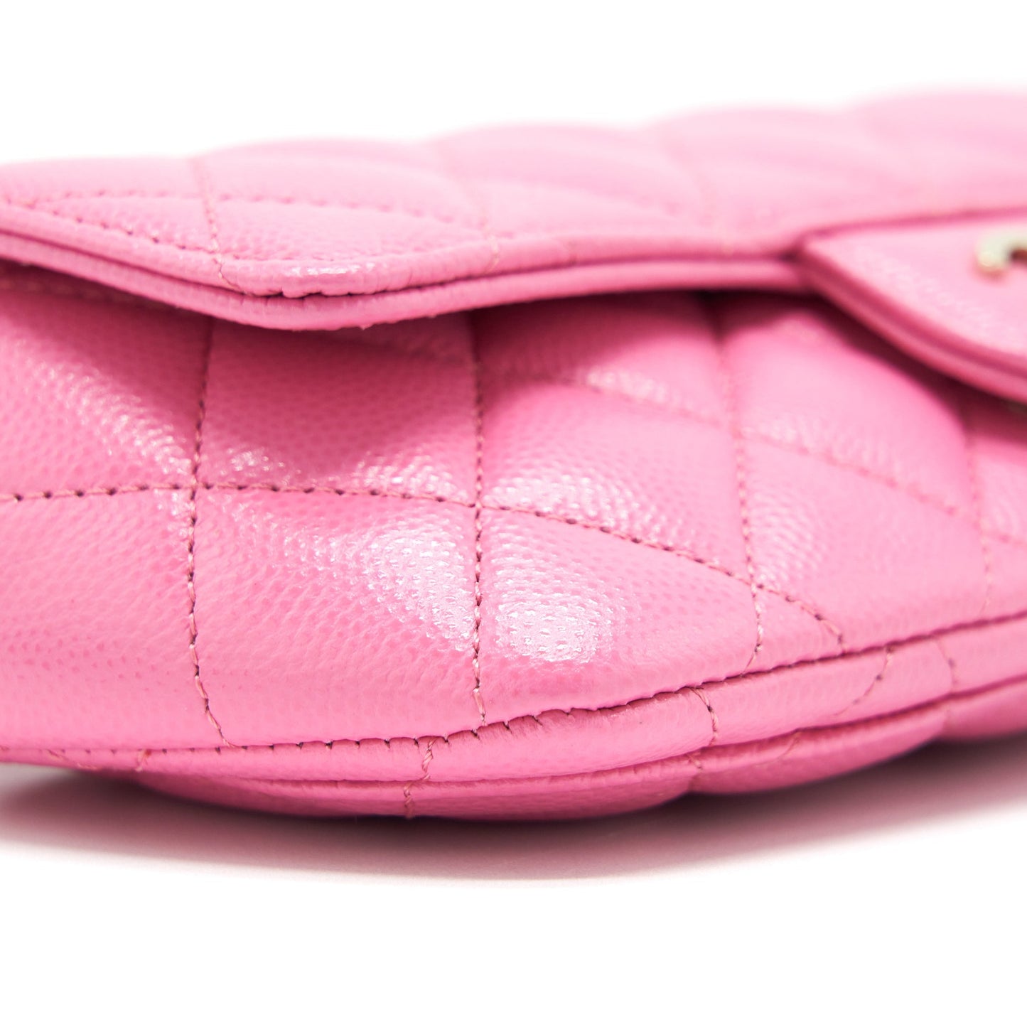 Chanel Glasses Case Flap Bag With Chain Caviar Pink L