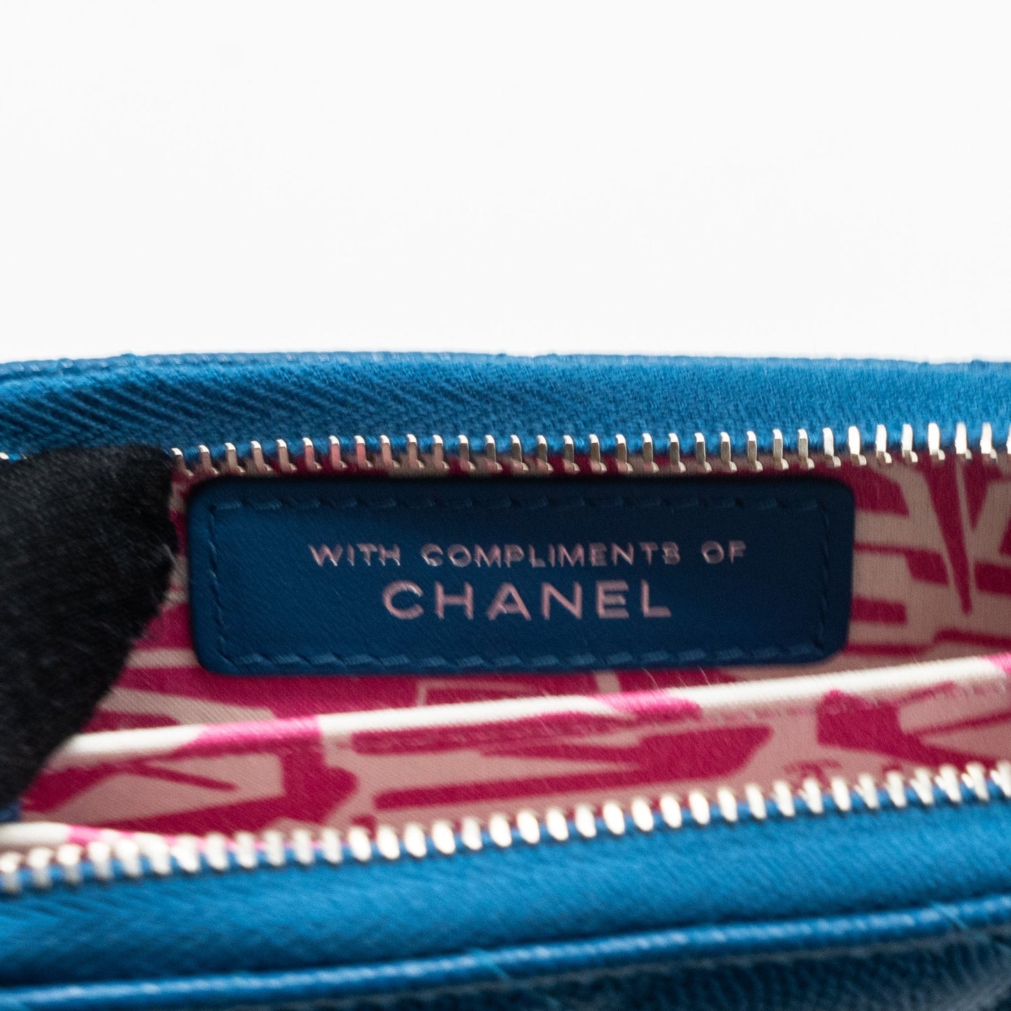 Chanel Small Zip Card Holder Caviar Blue