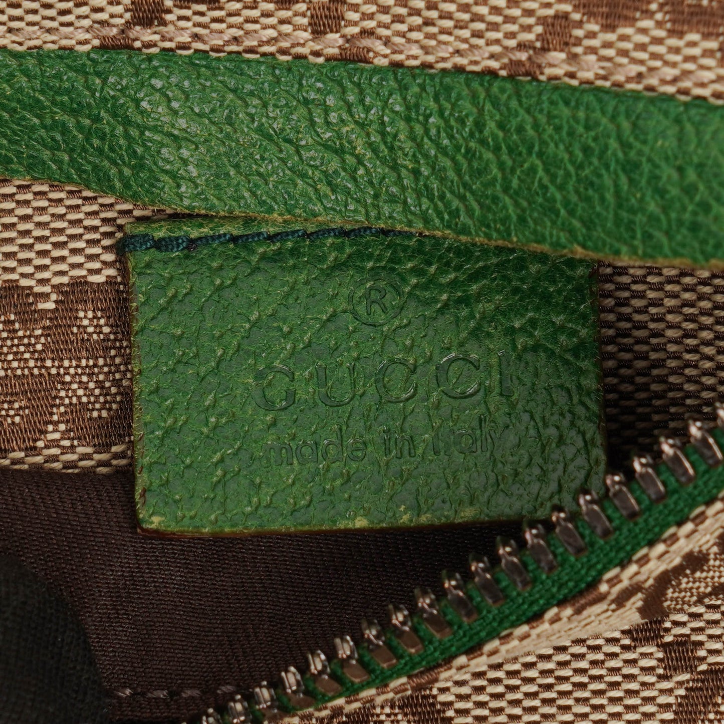 Gucci GG Multicolour Beige/Green Monogram Canvas Belt Bag