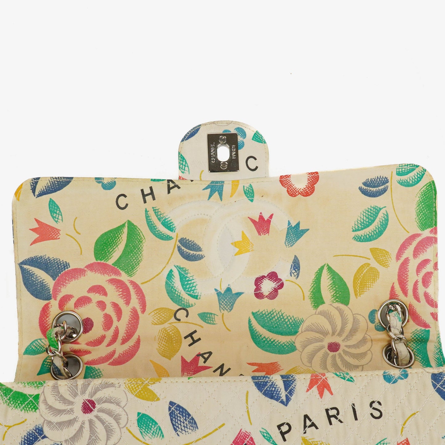 Chanel  Classic Floral Print Quilted Canvas Single Flap Bag