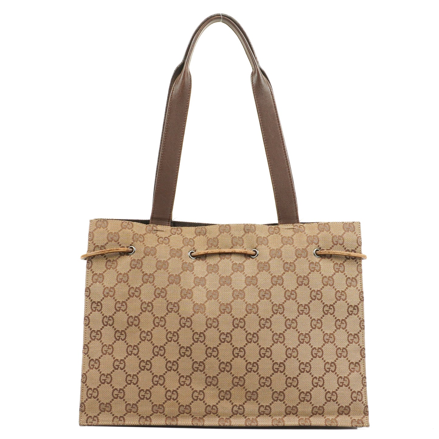Gucci Brown Monogram Drawstring Bag