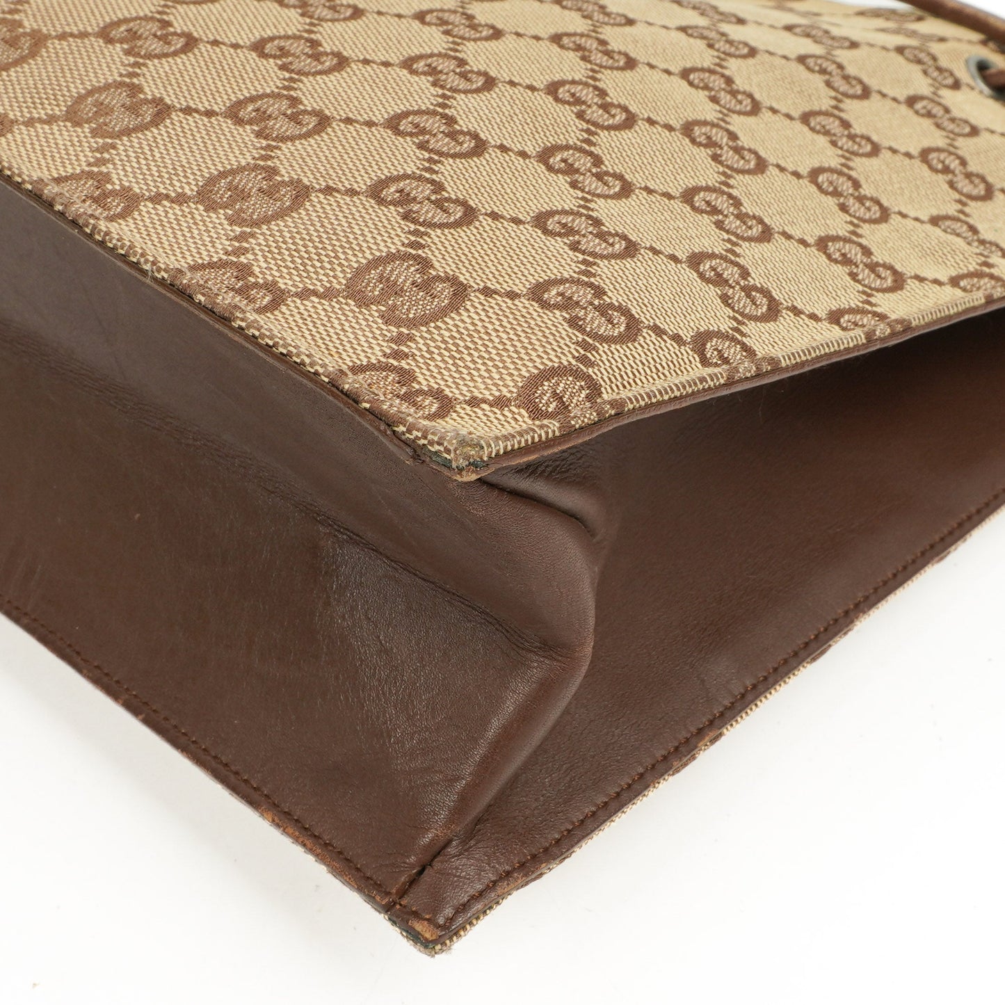 Gucci Brown Monogram Drawstring Bag