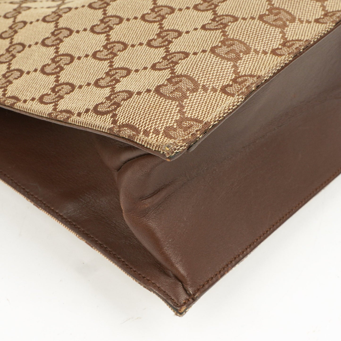 Gucci Brown Monogram Drawstring Bag
