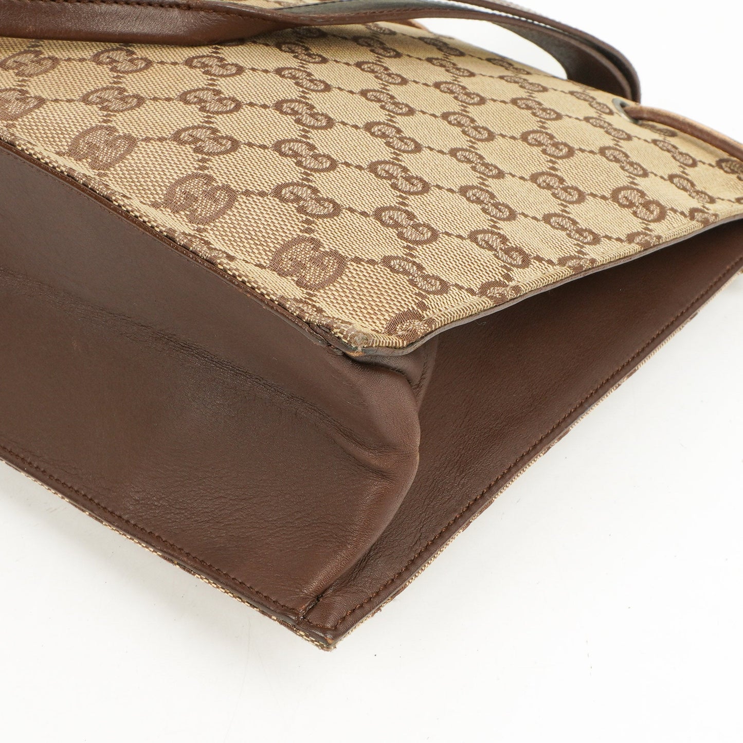 Gucci Brown Monogram Drawstring Bag