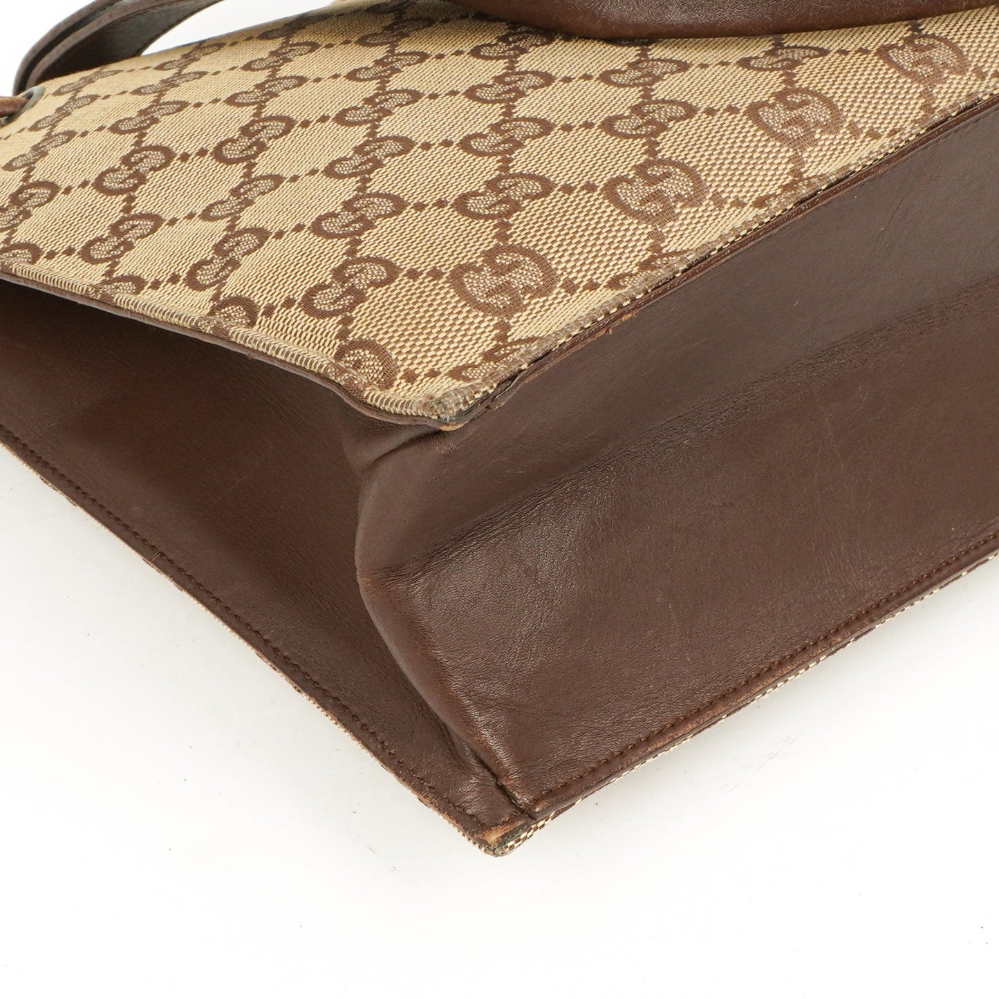 Gucci Brown Monogram Drawstring Bag