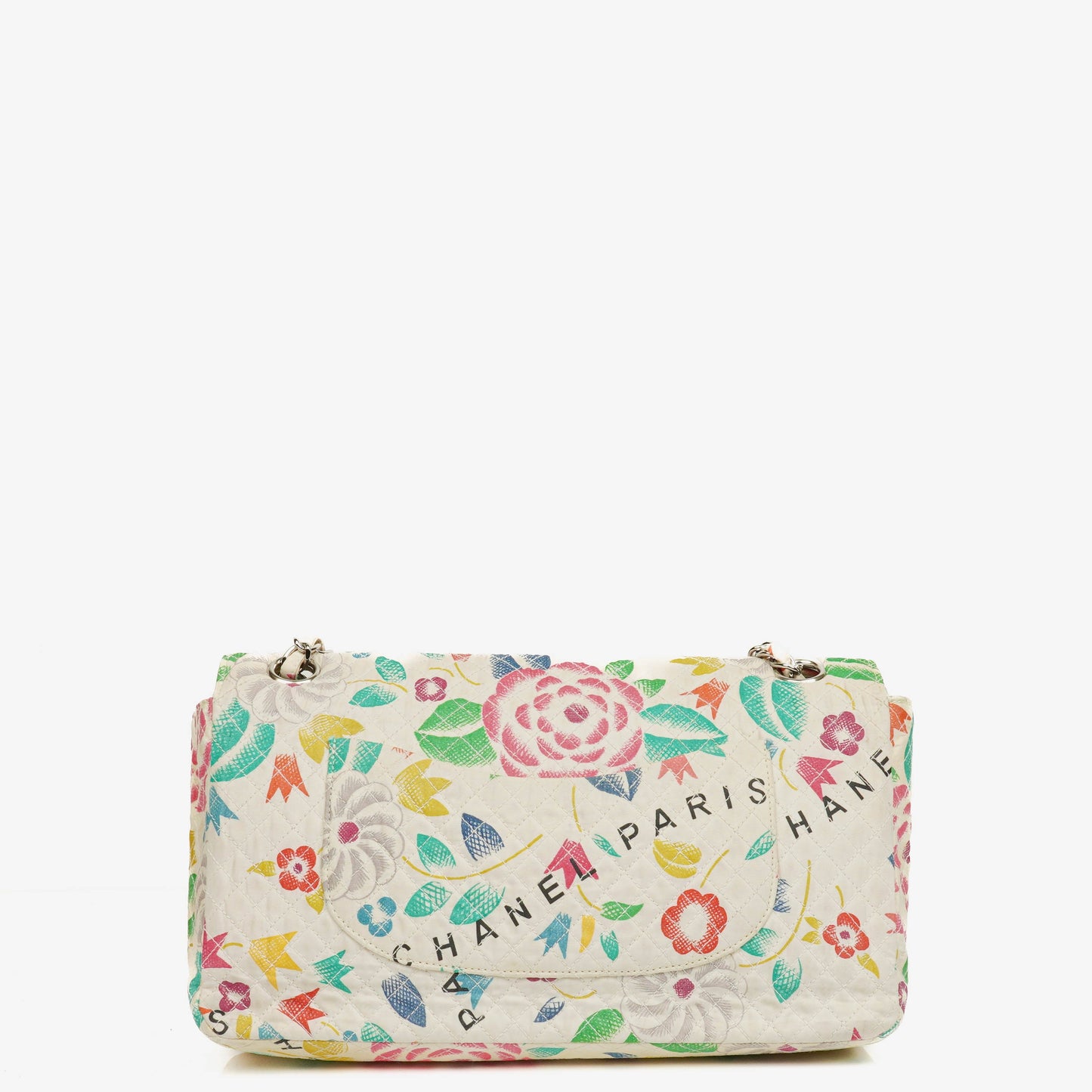 Chanel  Classic Floral Print Quilted Canvas Single Flap Bag