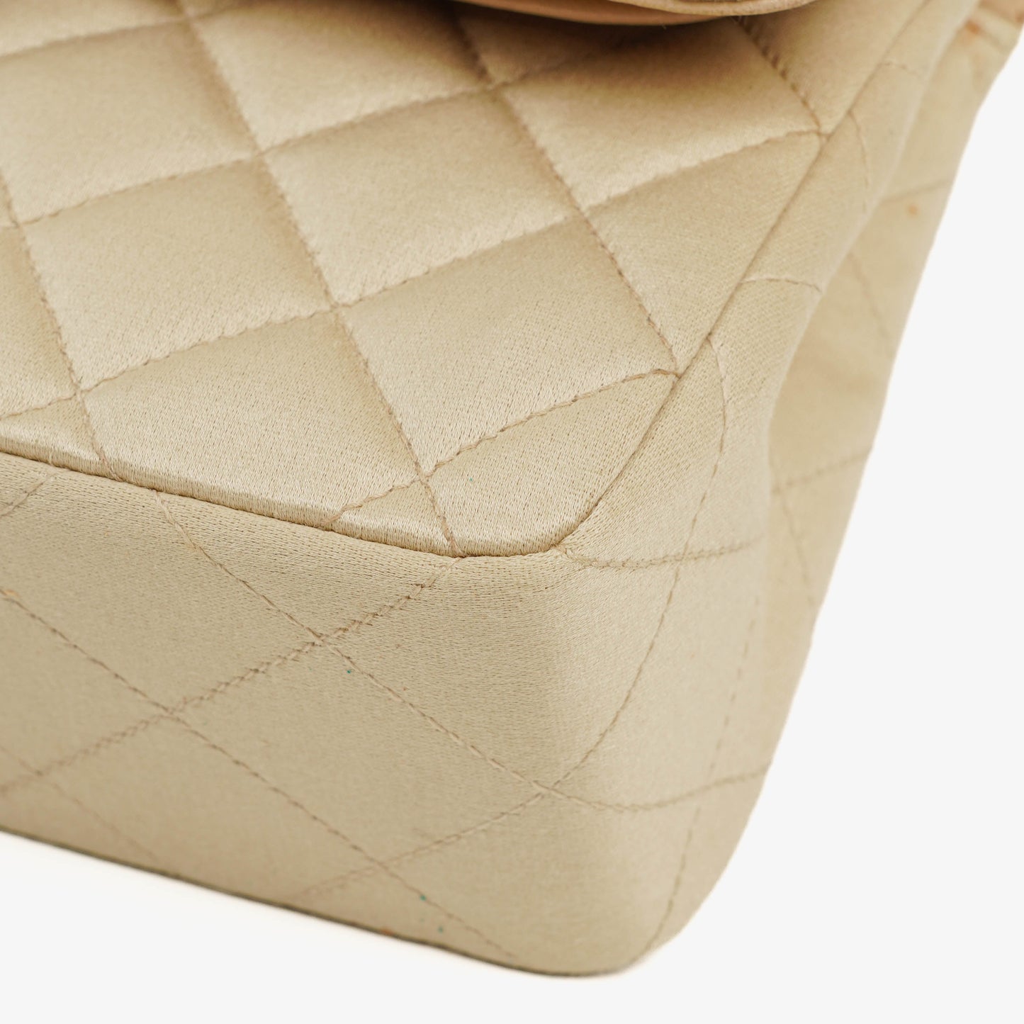 Chanel Small Classic  Double Flap Bag Beige Satin 24K Gold-Plated Hardware