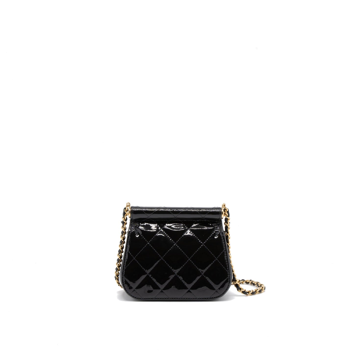 Chanel 22K Mini Clutch With Chain Patent Black  (Microchip)