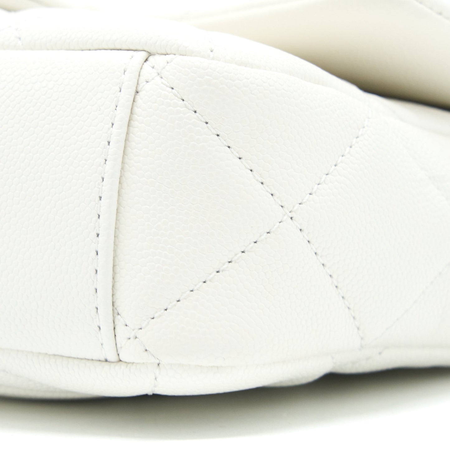 Chanel 22A Small Flap Bag Caviar White Brushed  (Microchip)