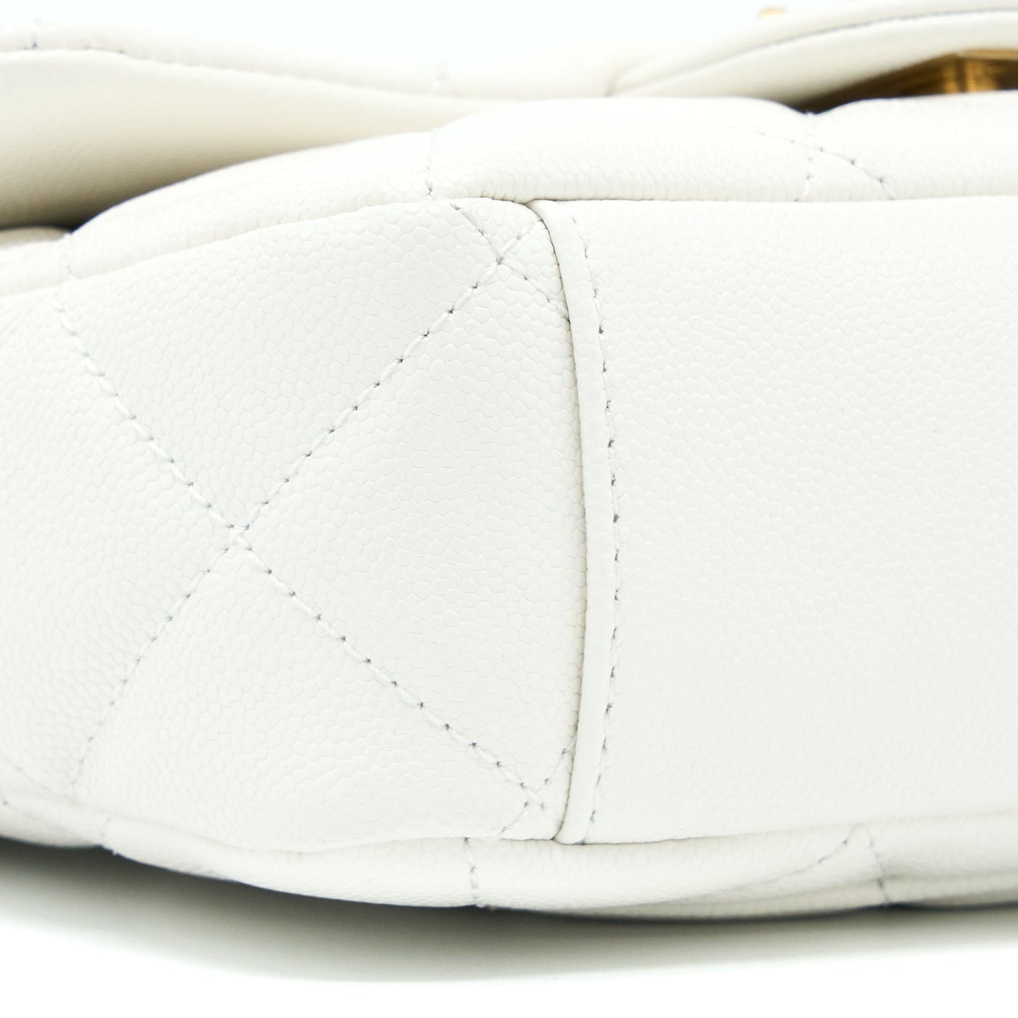 Chanel 22A Small Flap Bag Caviar White Brushed  (Microchip)