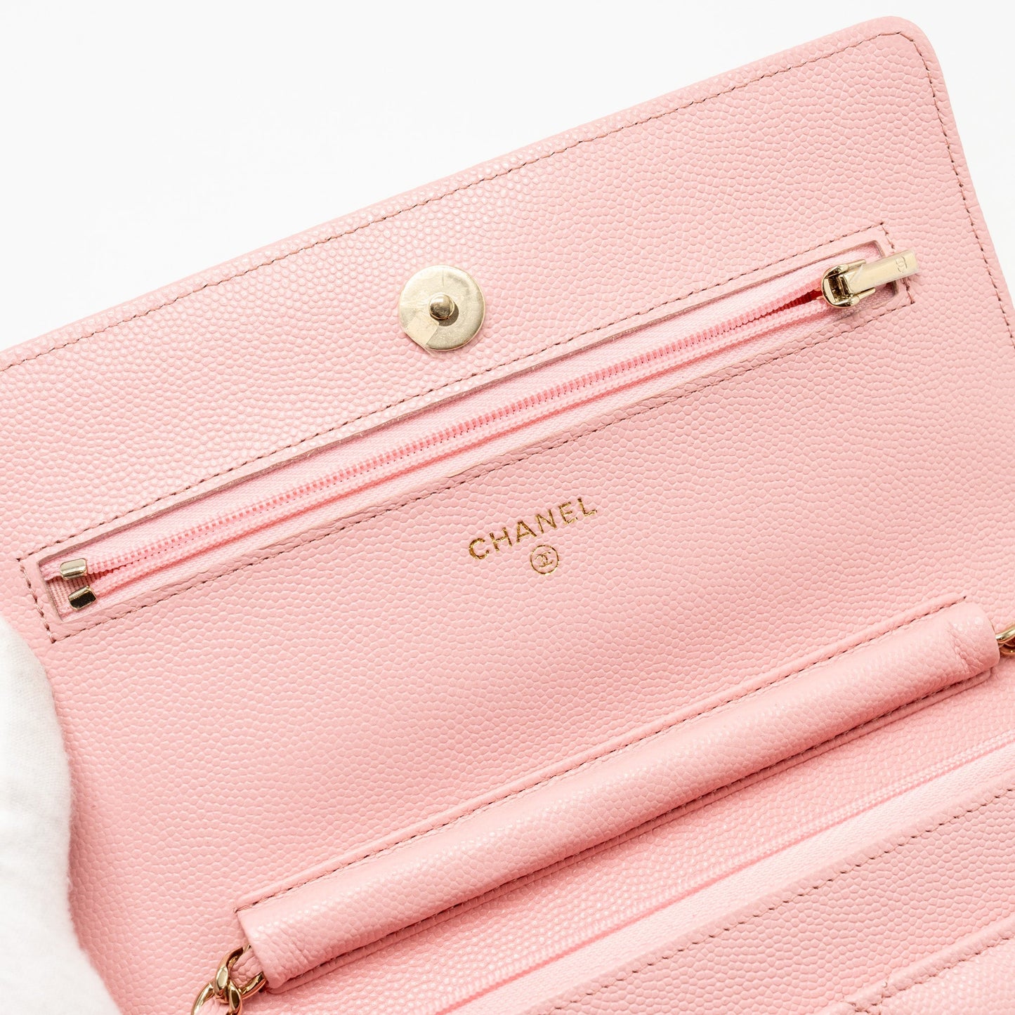 Chanel Classic Wallet on Chain Caviar Pink L (Microchip)