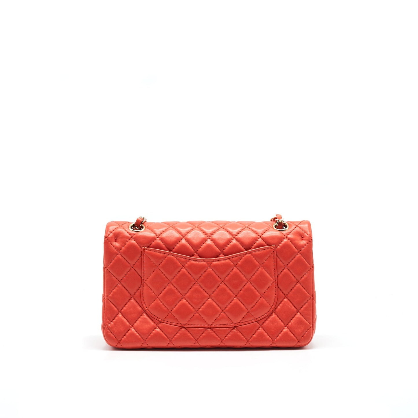 CHANEL CLASSIC MEDIUM DOUBLE FLAP LAMBSKIN IN CORAL L