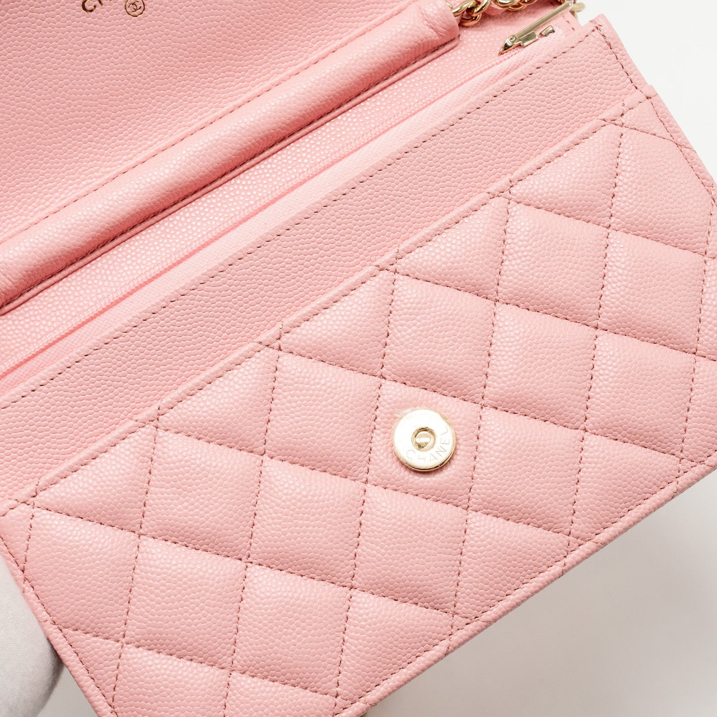 Chanel Classic Wallet on Chain Caviar Pink L (Microchip)