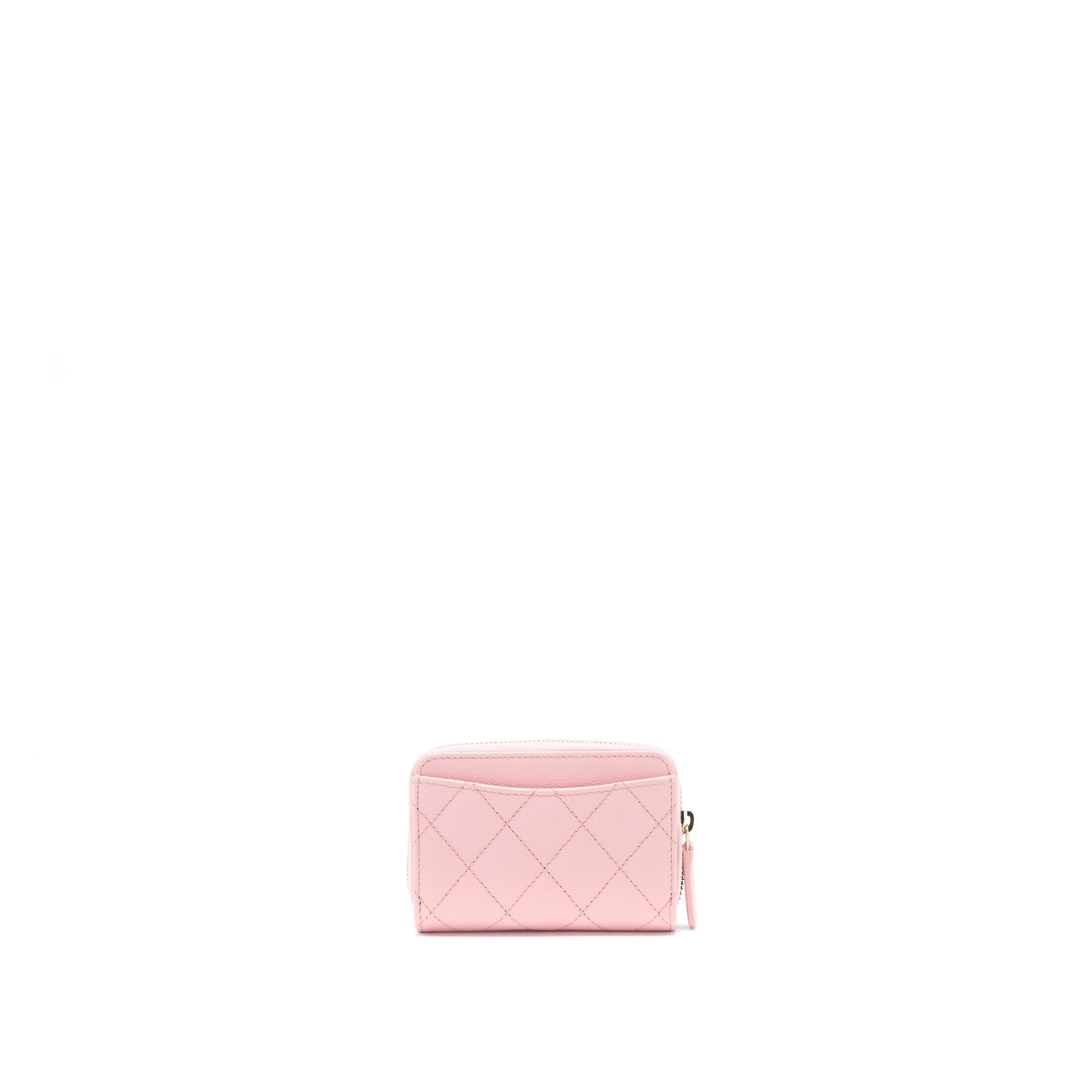 Chanel 22C Zip Cardholder Pink Caviar L