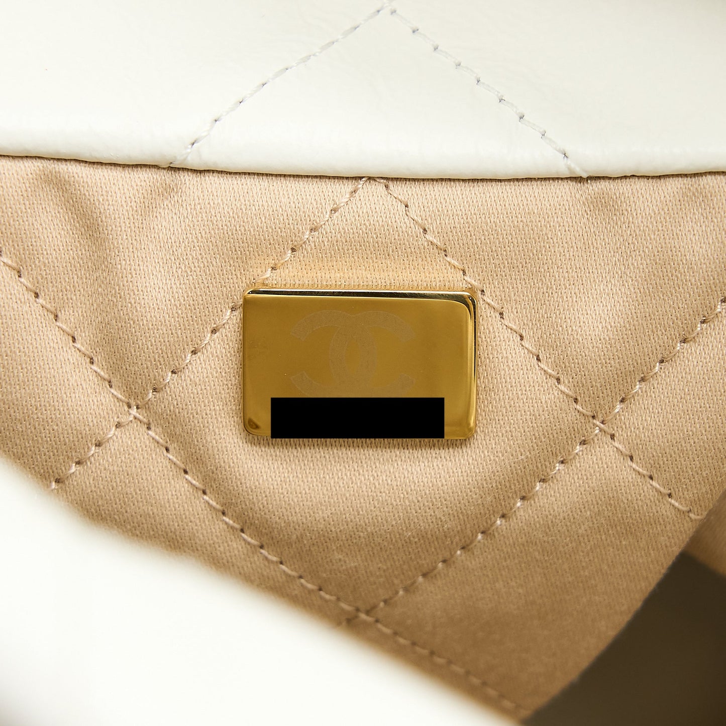 Chanel Large 22 Bag Calfskin White Brushed  (Microchip)