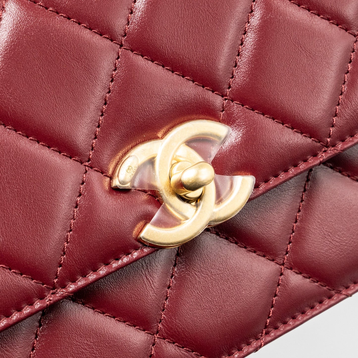 Chanel Gold Crush mini Flap bag Calfskin Red  (microchip)