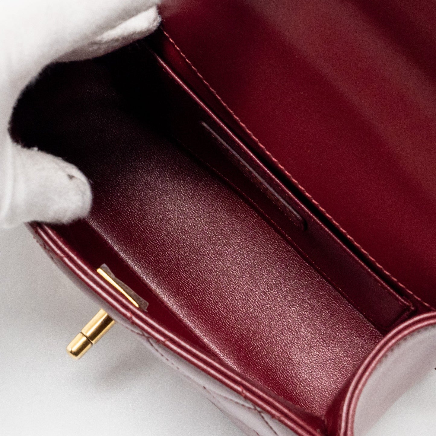 Chanel Gold Crush mini Flap bag Calfskin Red  (microchip)