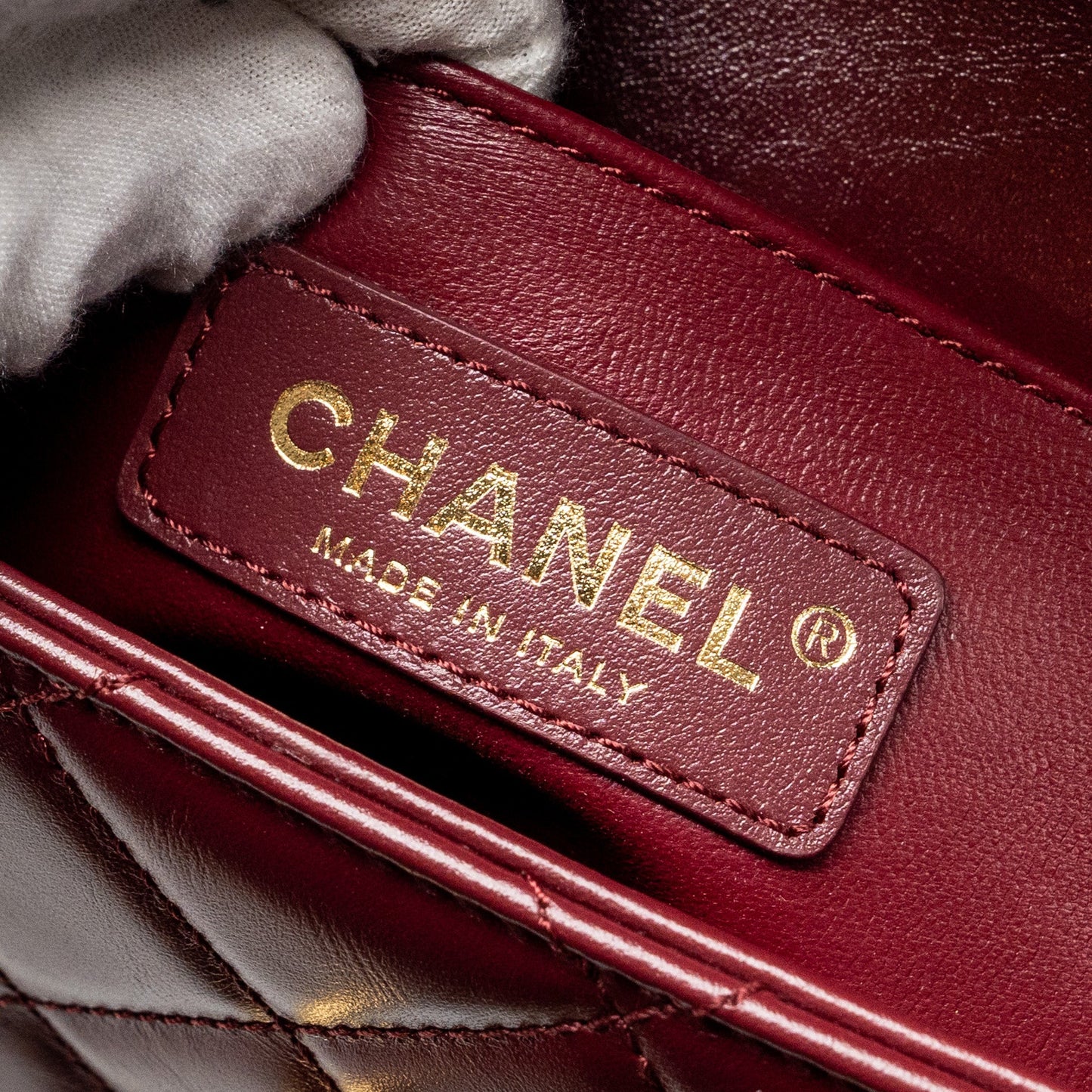 Chanel Gold Crush mini Flap bag Calfskin Red  (microchip)