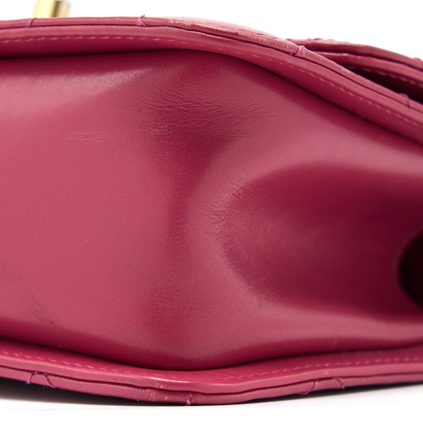 Chanel 21A Small Gold Crush Flap Bag Calfskin Raspberry Pink Brushed  (Microchip)