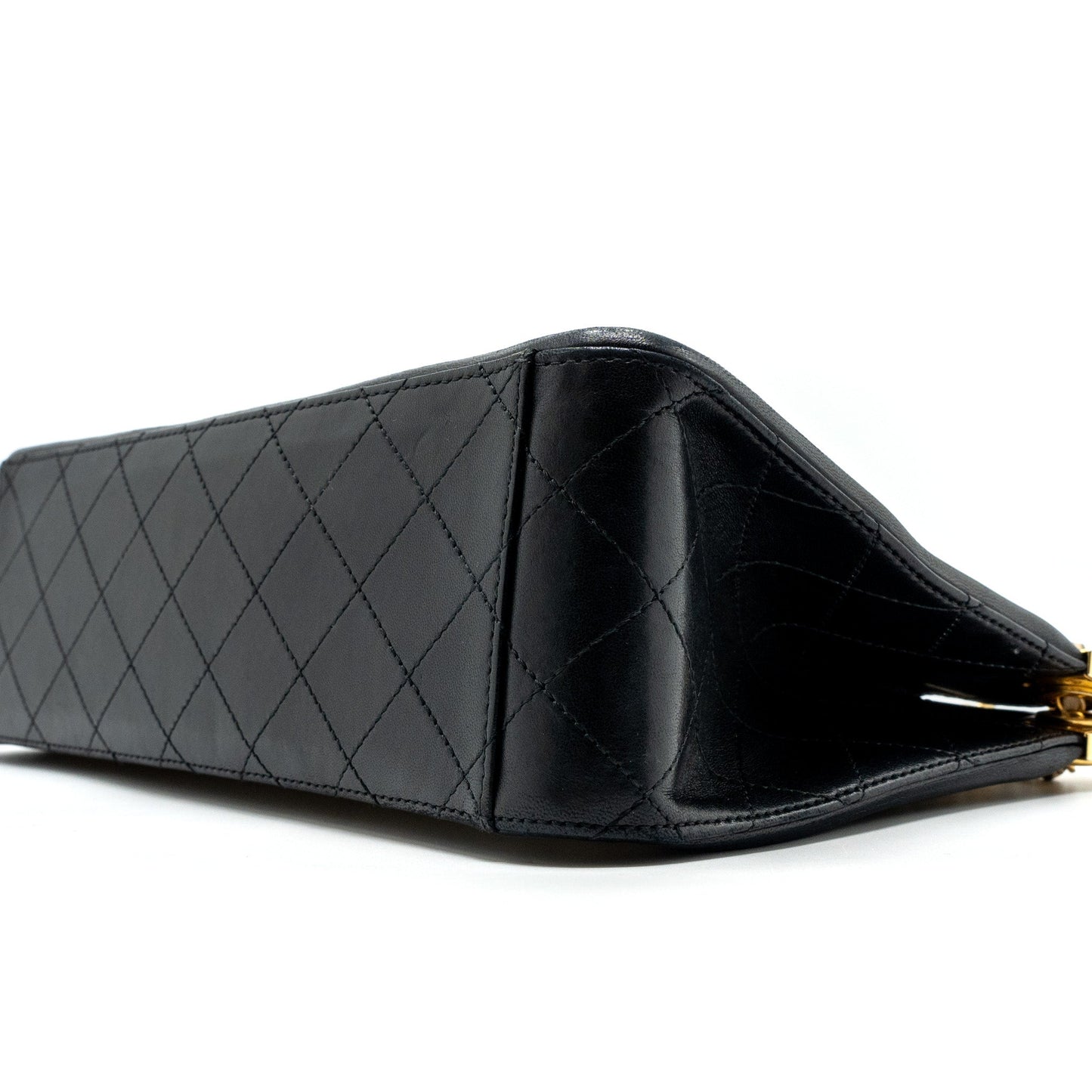 Chanel Quilted small shopping tote bag lambskin beige / black