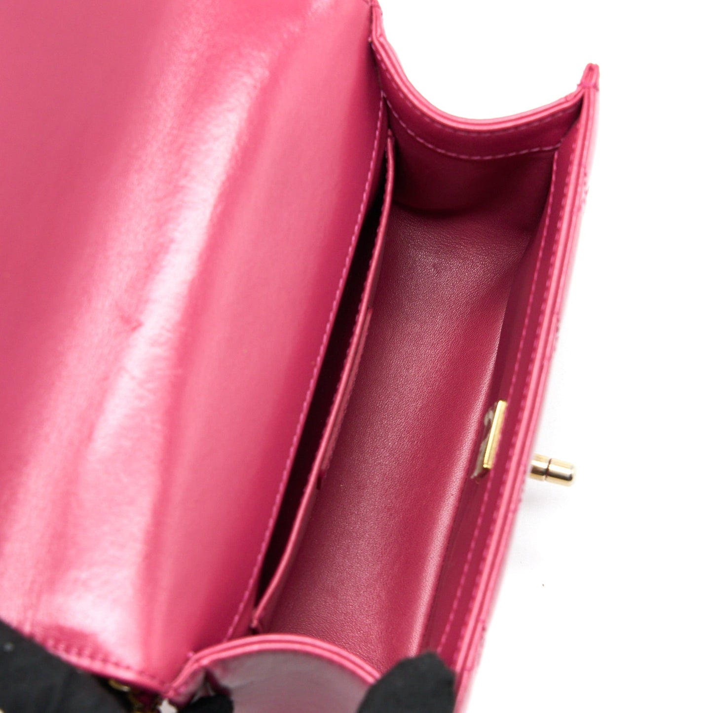 Chanel 21A Small Gold Crush Flap Bag Calfskin Raspberry Pink Brushed  (Microchip)