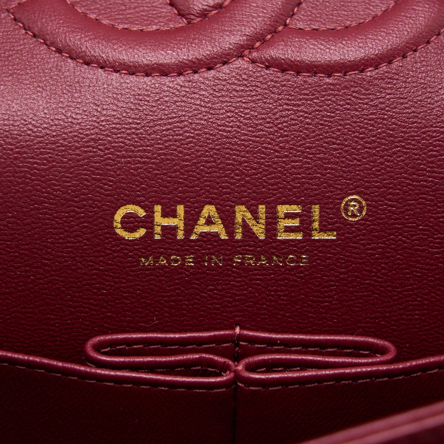 Chanel Medium Classic Flap Bag Lambskin Dark Red L (Microchip)