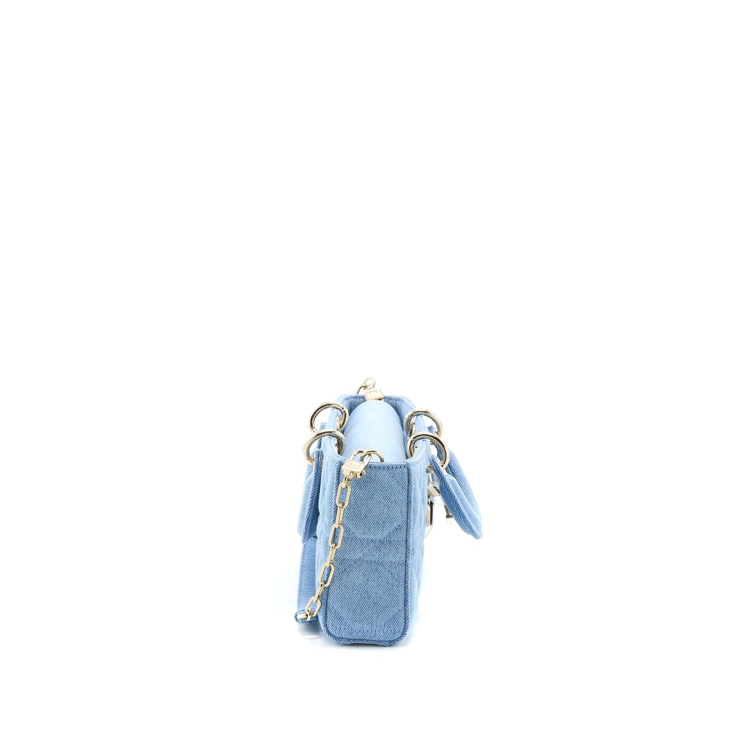 Dior Small Lady D-Joy Purse Macrocannage Denim Blue