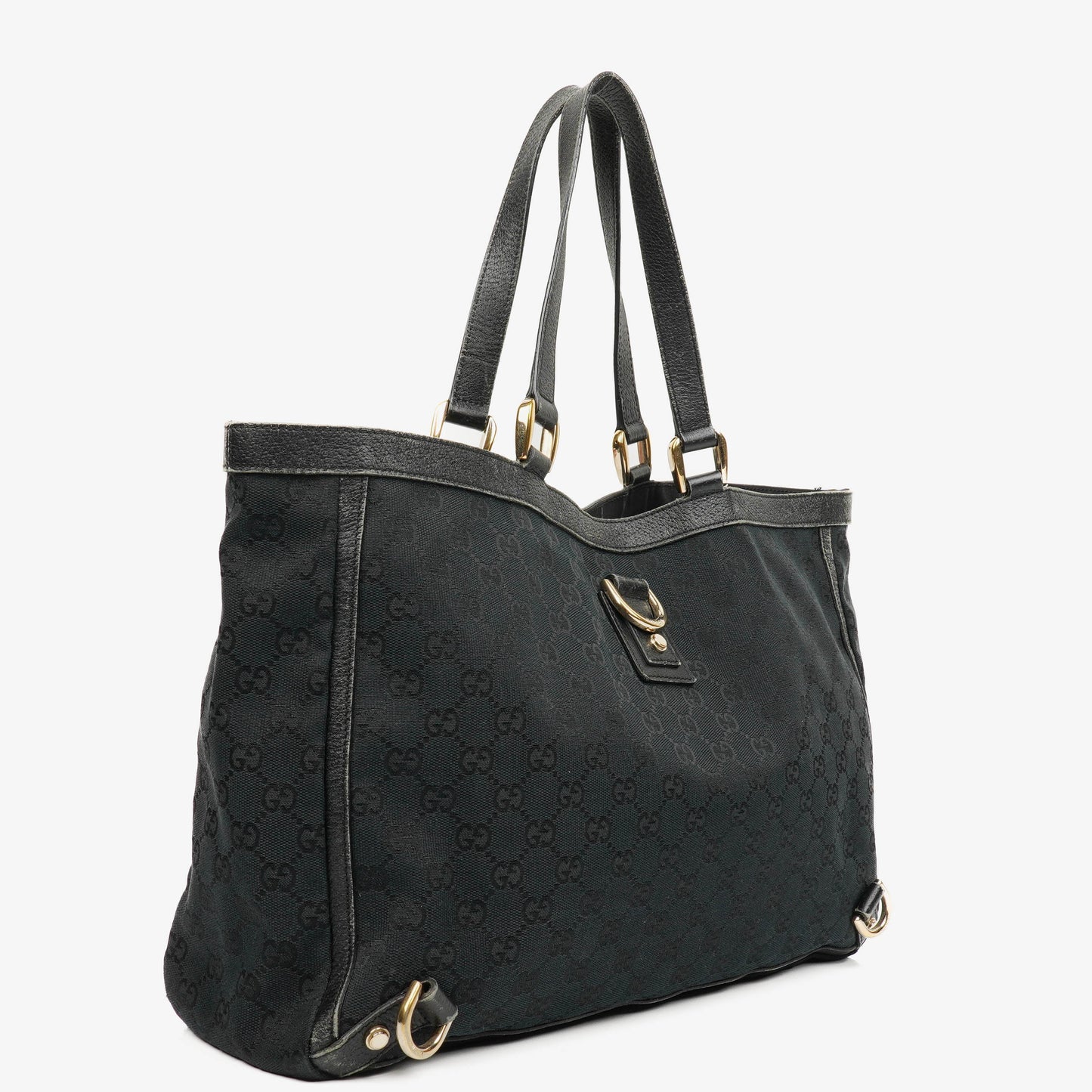 Gucc Monogram GG Canvas Black Abbey Tote Bag