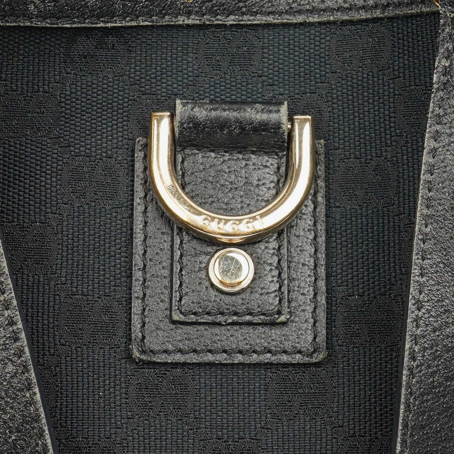 Gucc Monogram GG Canvas Black Abbey Tote Bag